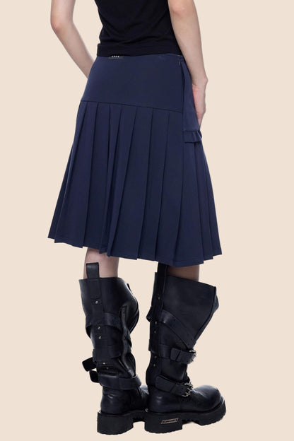 Casual Pleated A-Line Skirt