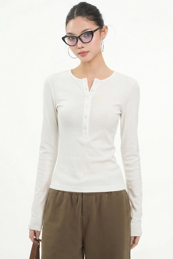 Retro Henry Collar Blouse