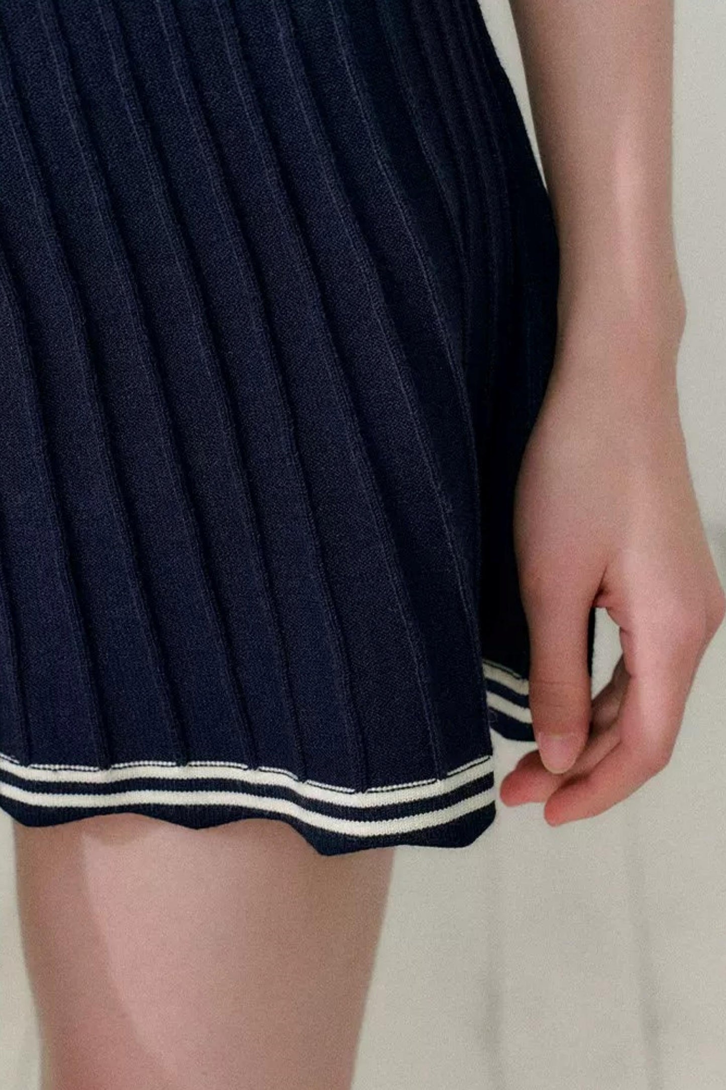 Navy Sailor Collar Knitted Dress