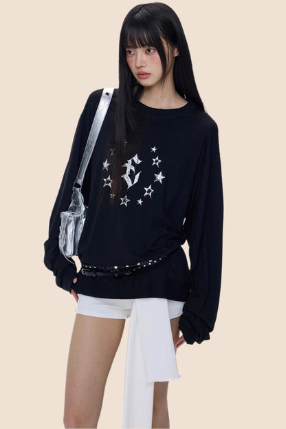 American Star Print Long Sleeve T-Shirt