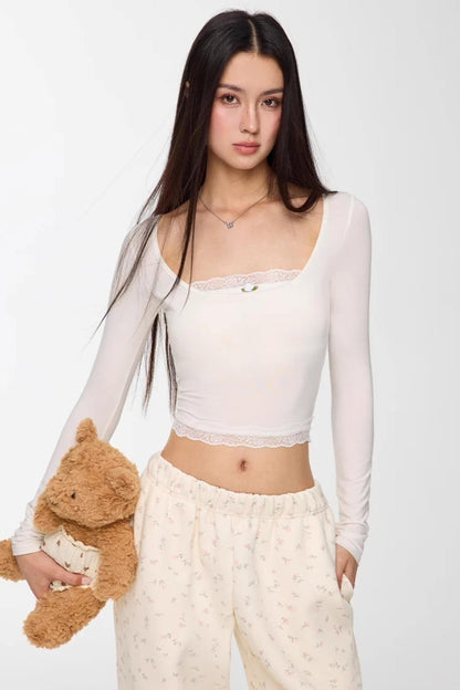 Modal Lace Slim Fit Top