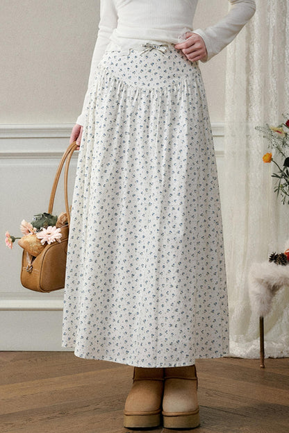 Wild Blueberry Organic Cotton Long Skirt