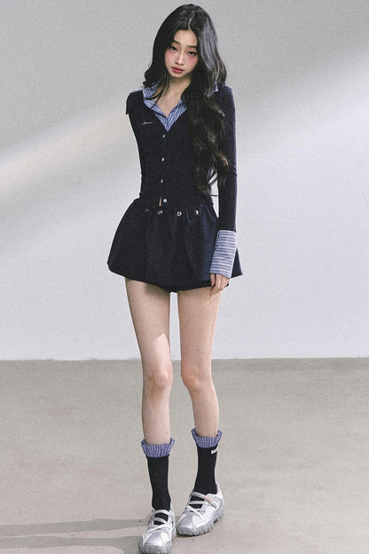 Slimming Long-Sleeved Knitted Top