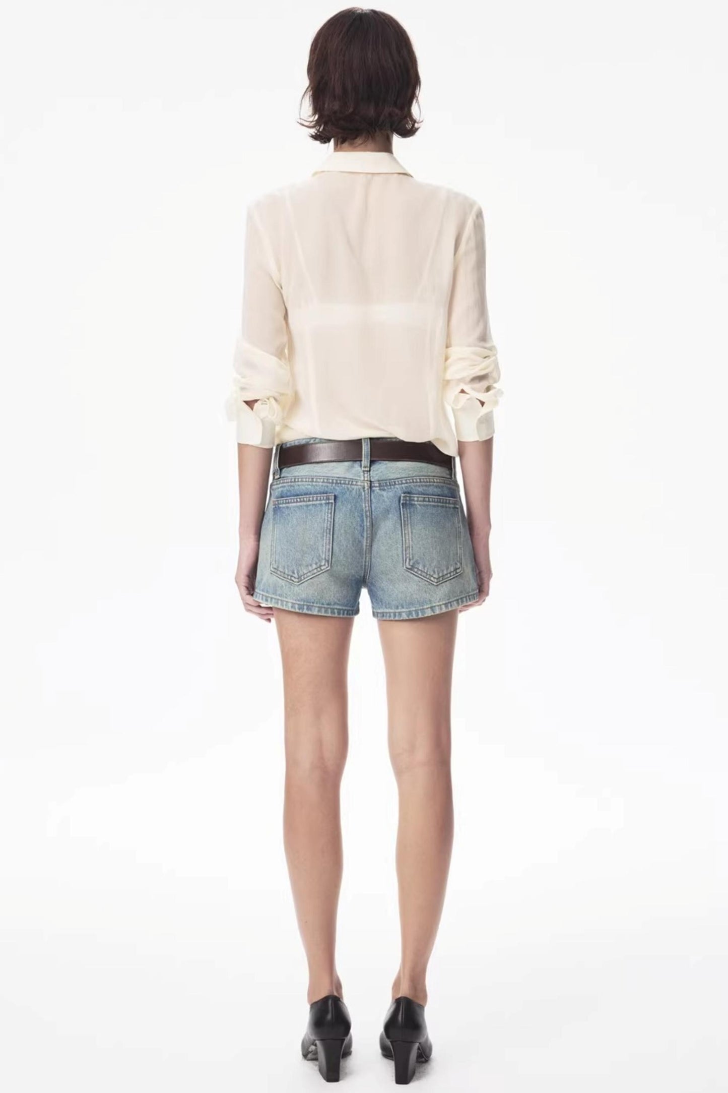 Lyocell Lace Pleated Shirt