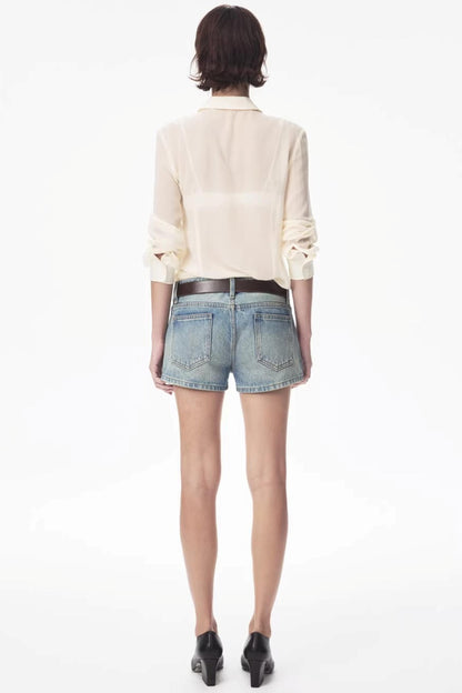 Lyocell Lace Pleated Shirt