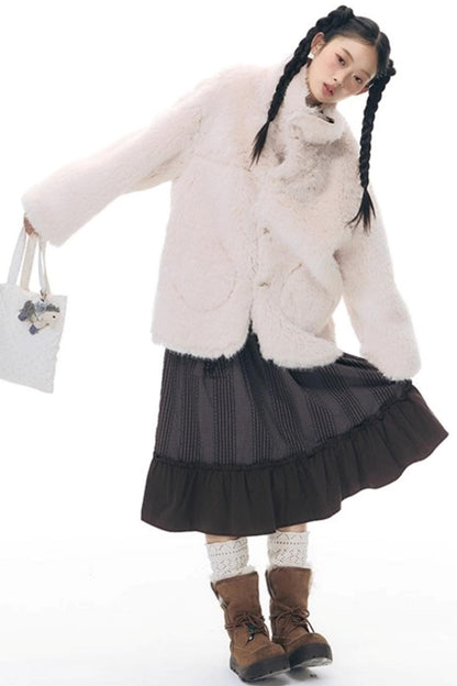 Patchwork Ruffled Umbrella Skirt