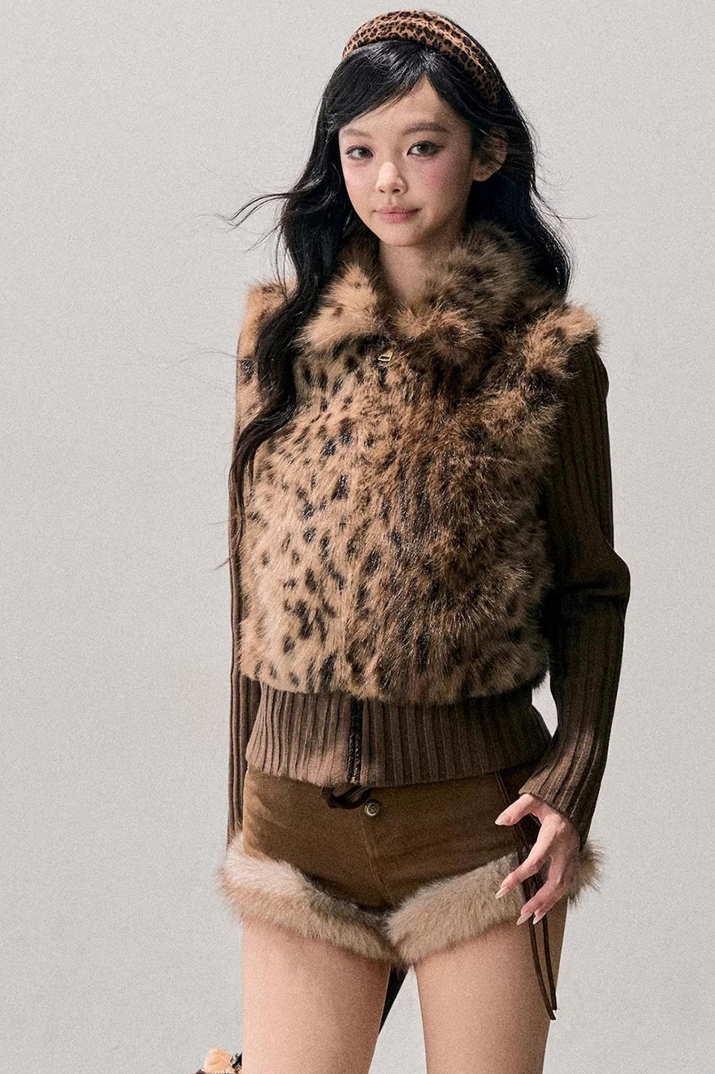 Korean Faux Fur Wide-Leg Pants