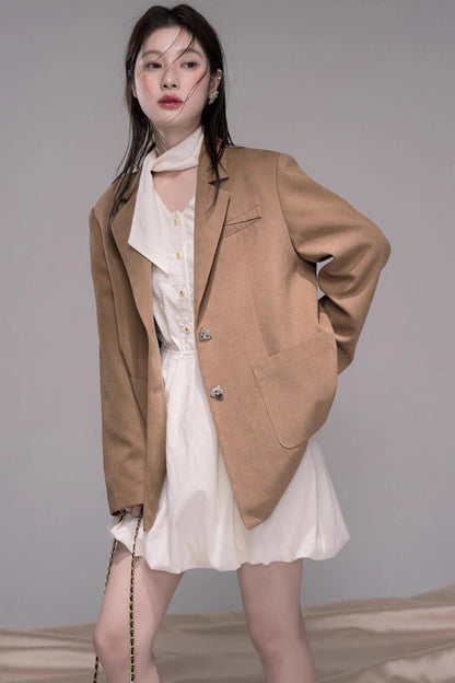 Autumn Velvet Brown Coat