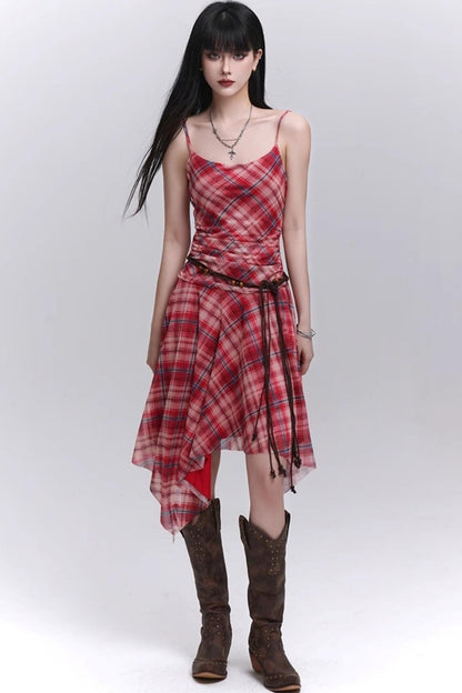 Plaid Halter Dress
