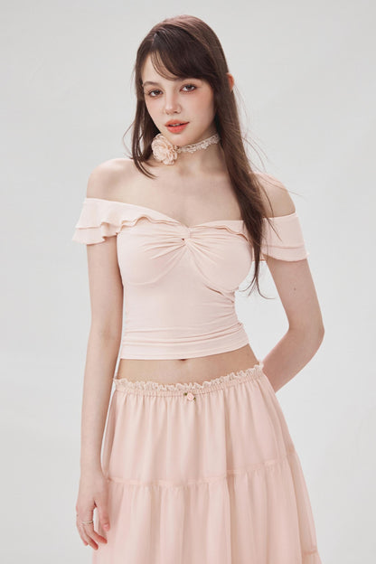 Wood-Inspired One-Shoulder Tee