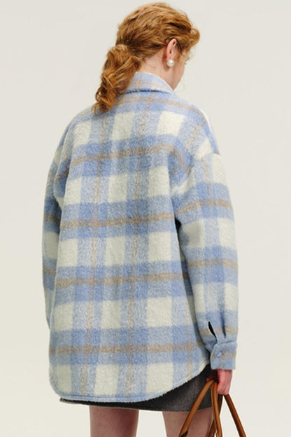 Blue Checked Wool Vintage Jacket