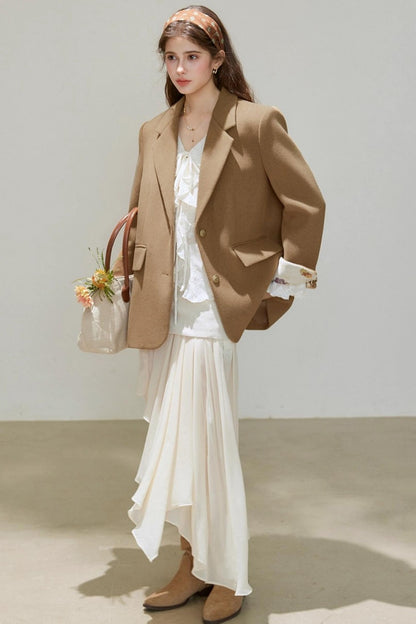 Jacquard Woolen Coat