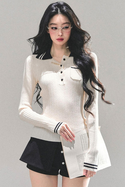 American Knit Polo Sweater