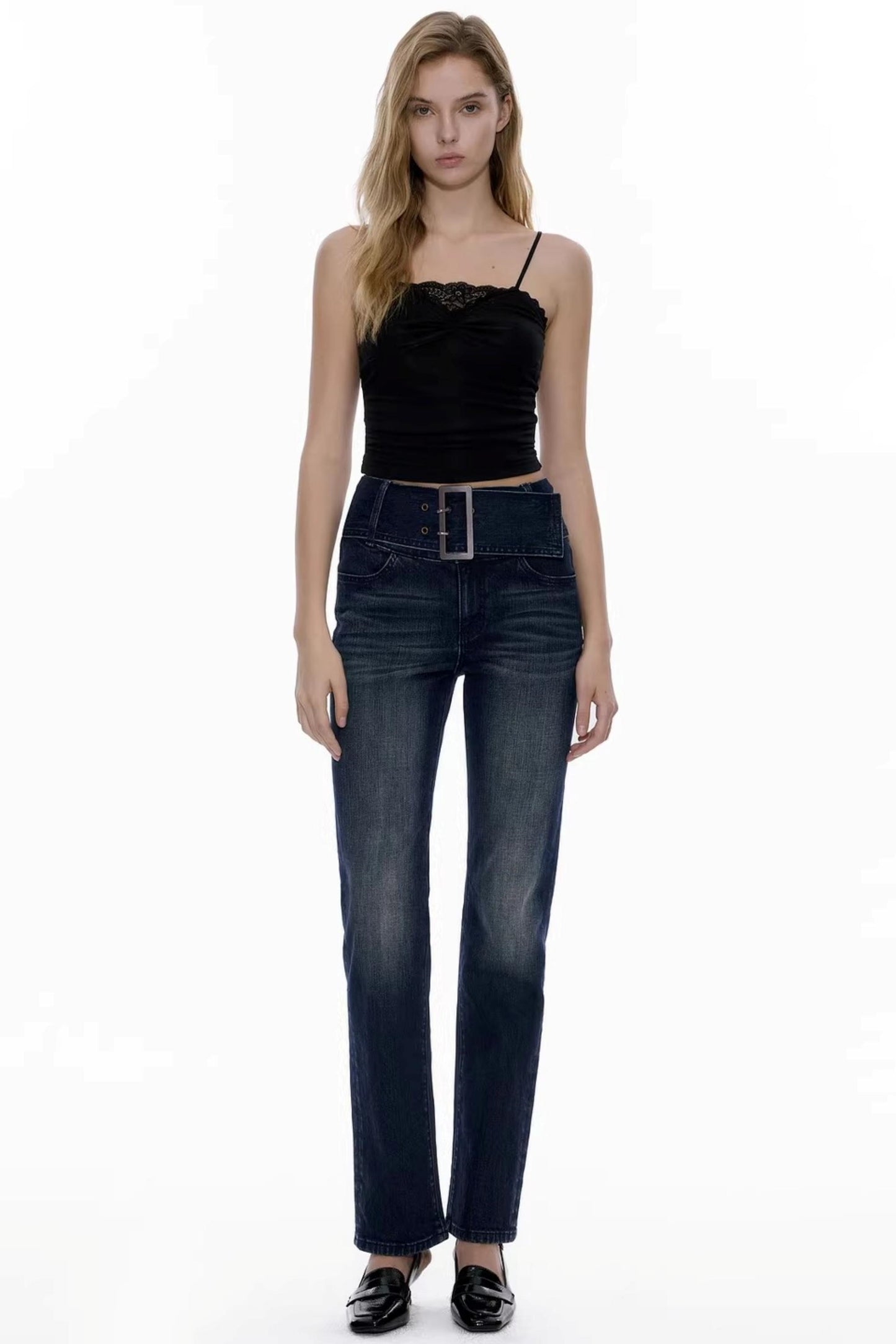 Deep Sea Blue Vintage Denim Pants