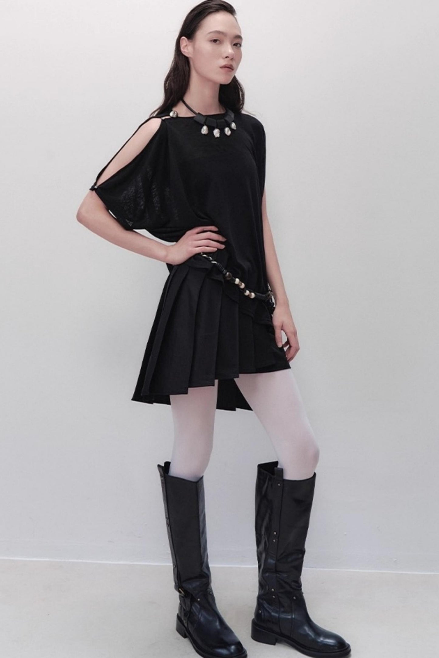 Yuan Shadow Pleated Shorts Skirt