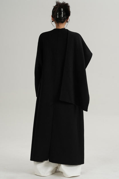High-End Shawl Collar Wool Long Coat