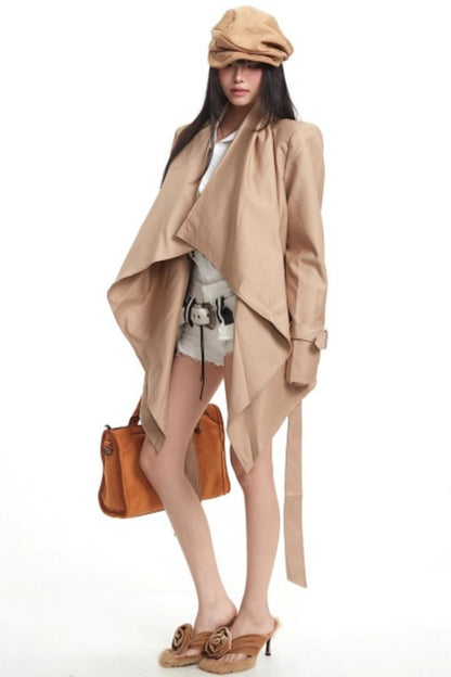 Retro Asymmetrical Khaki Jacket