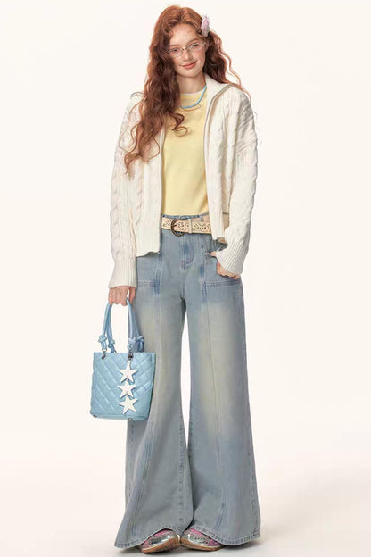 Chic High-Waisted Loose Jeans Pants