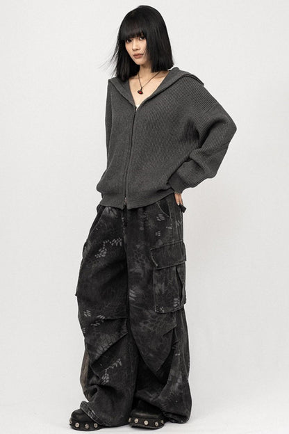 Vintage Zipper Sweater Coat