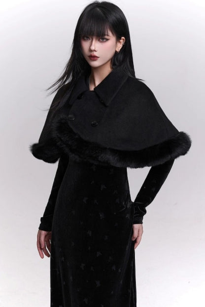 Ghostly Woolen Cape Coat