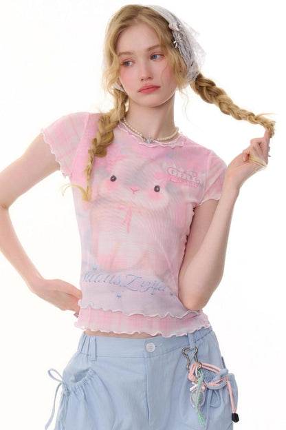 Summer Plaid Mesh Tee