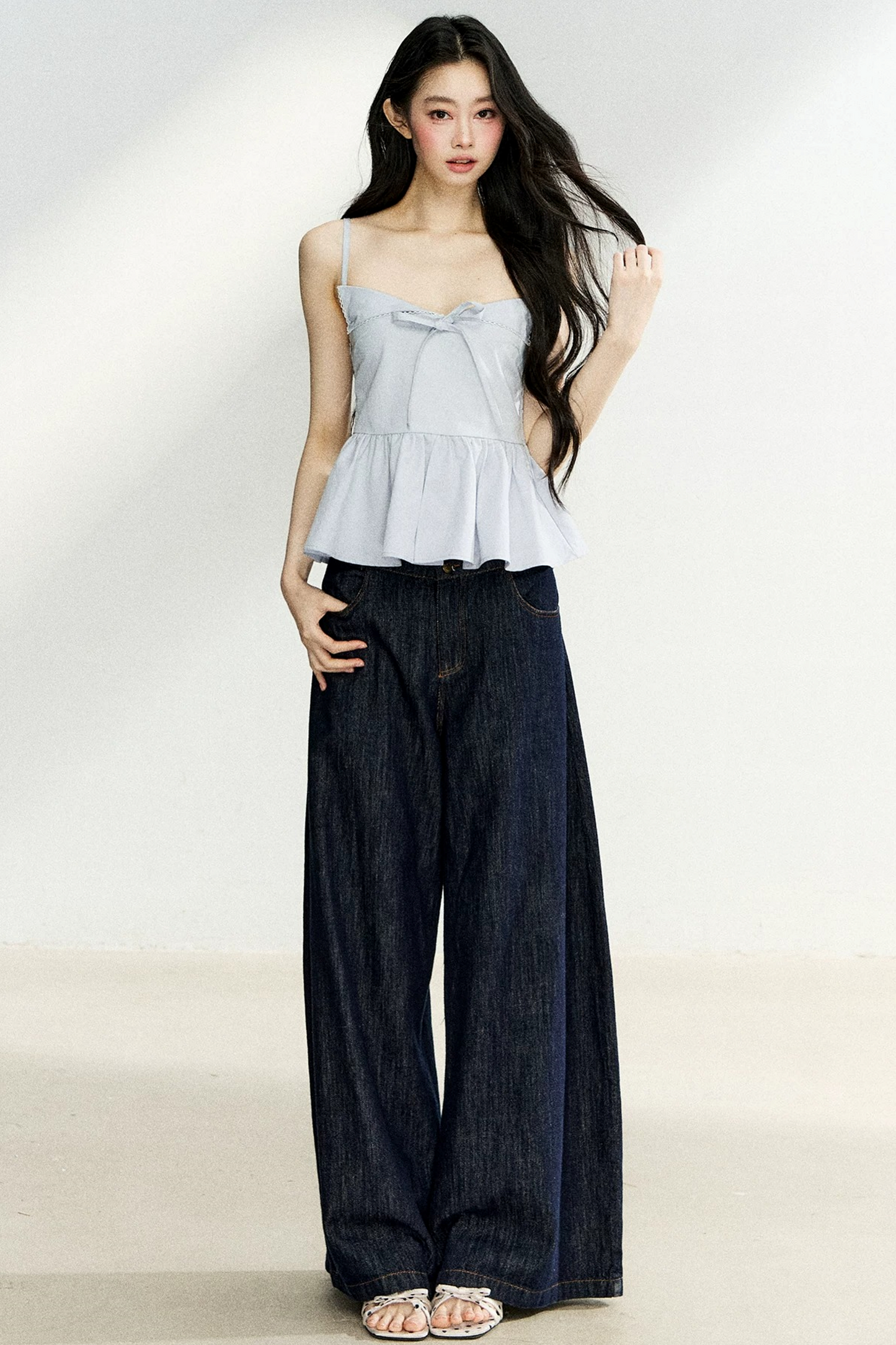 Ruffled Bow Camisole Top