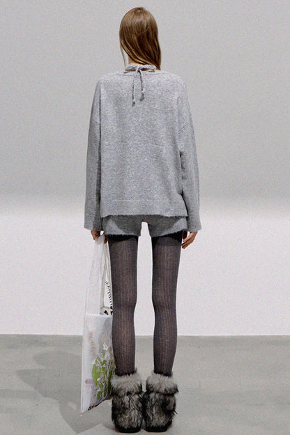 French Flower Halter Sweater Set-Up