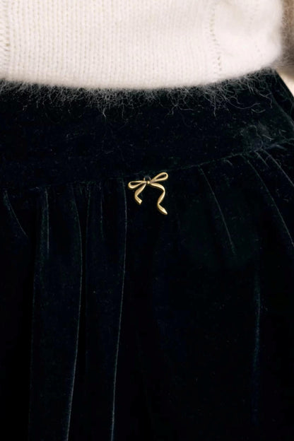 French Velvet A-Line Skirt