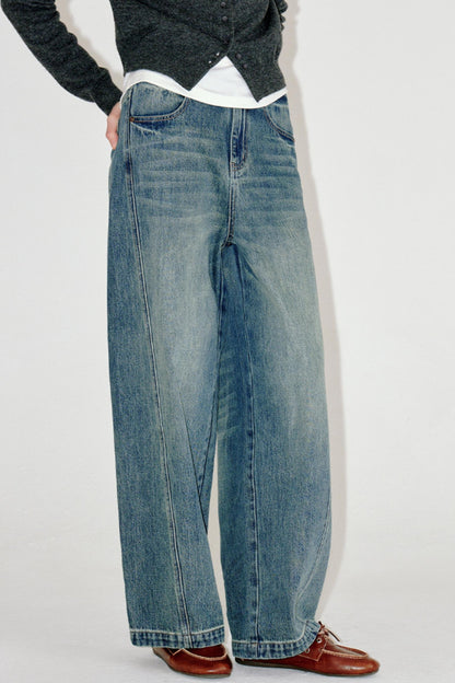 Retro Distressed Denim Pants