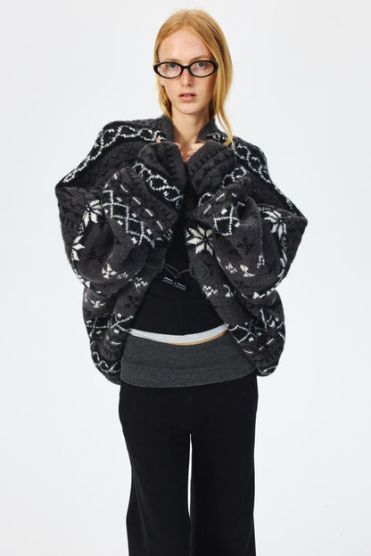 Winter Wool Fair Isle Sweater & Scarf Set-Up