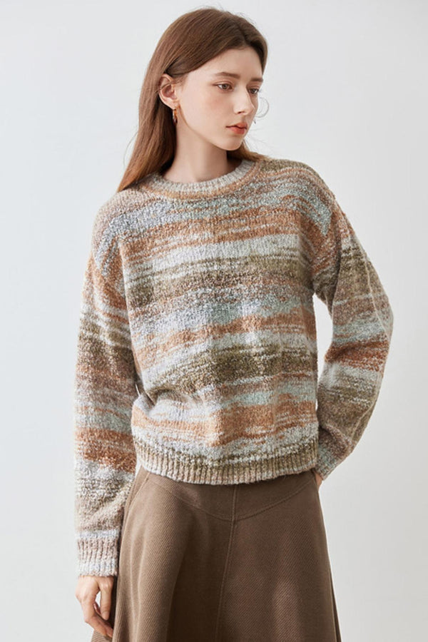 Striped Crew Neck Knit Top