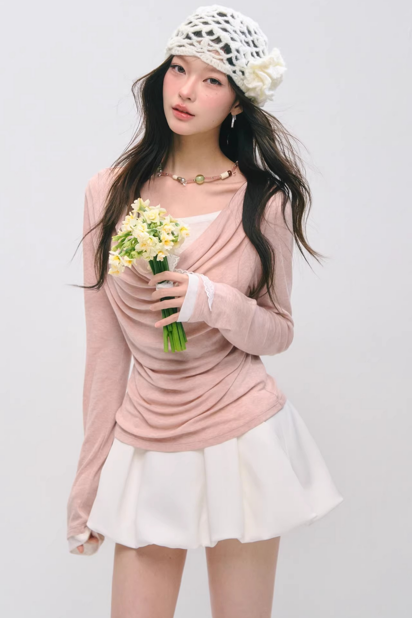 목넥 허리 조임 탑