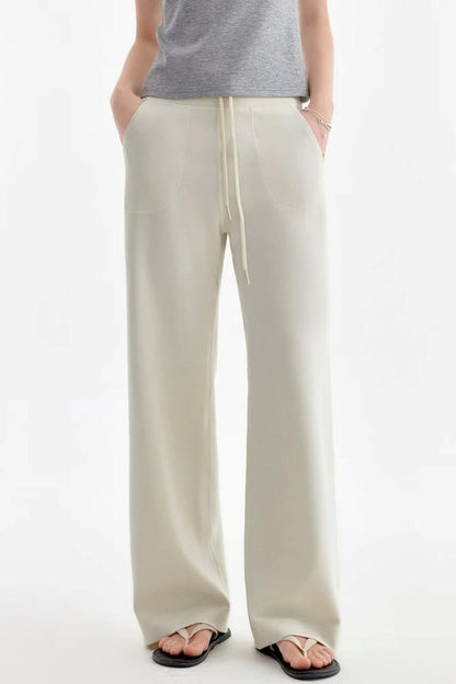 Pantalon taille haute à cordon de serrage