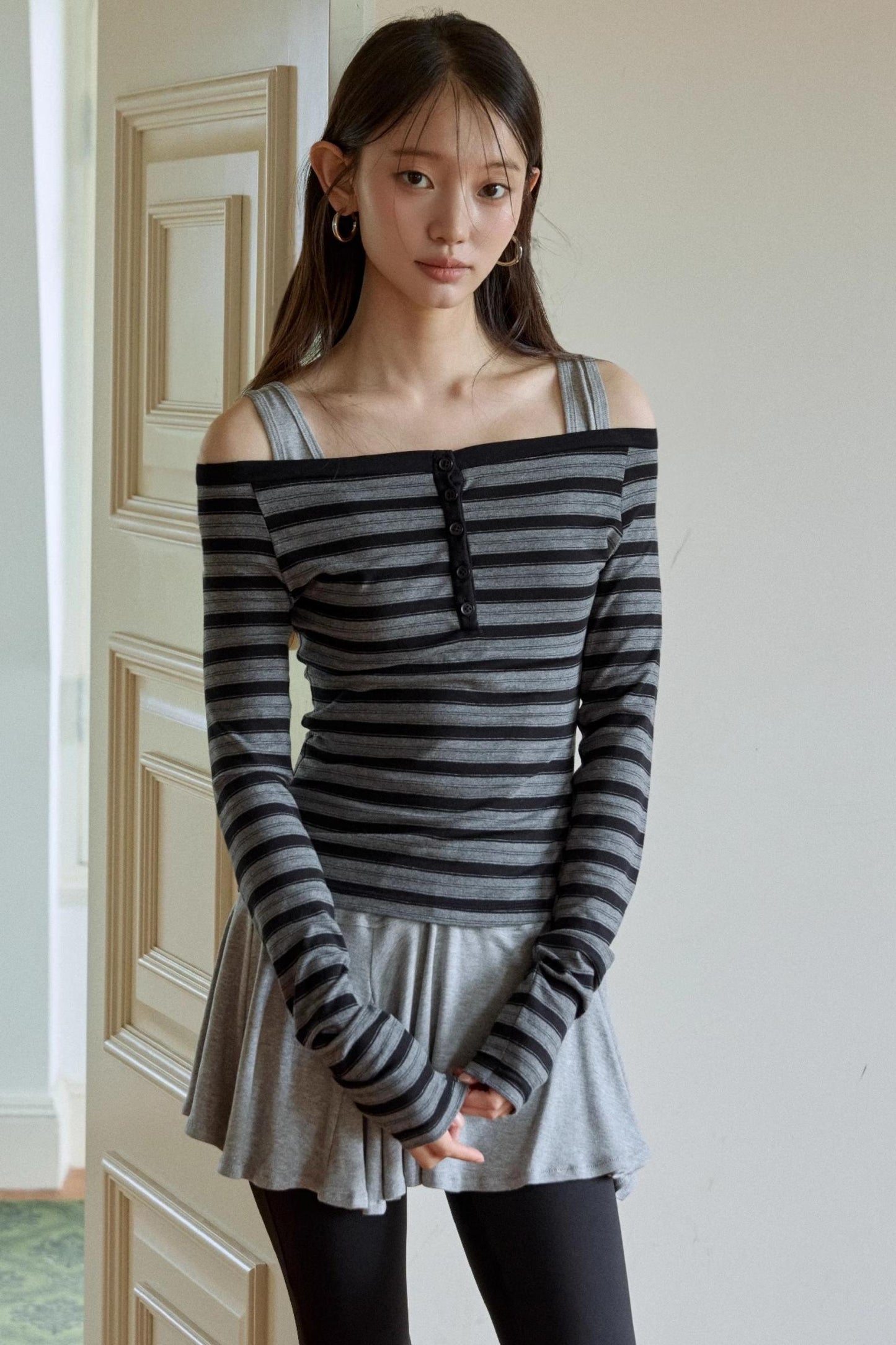 Shoulder Shirt Dress Set-Up