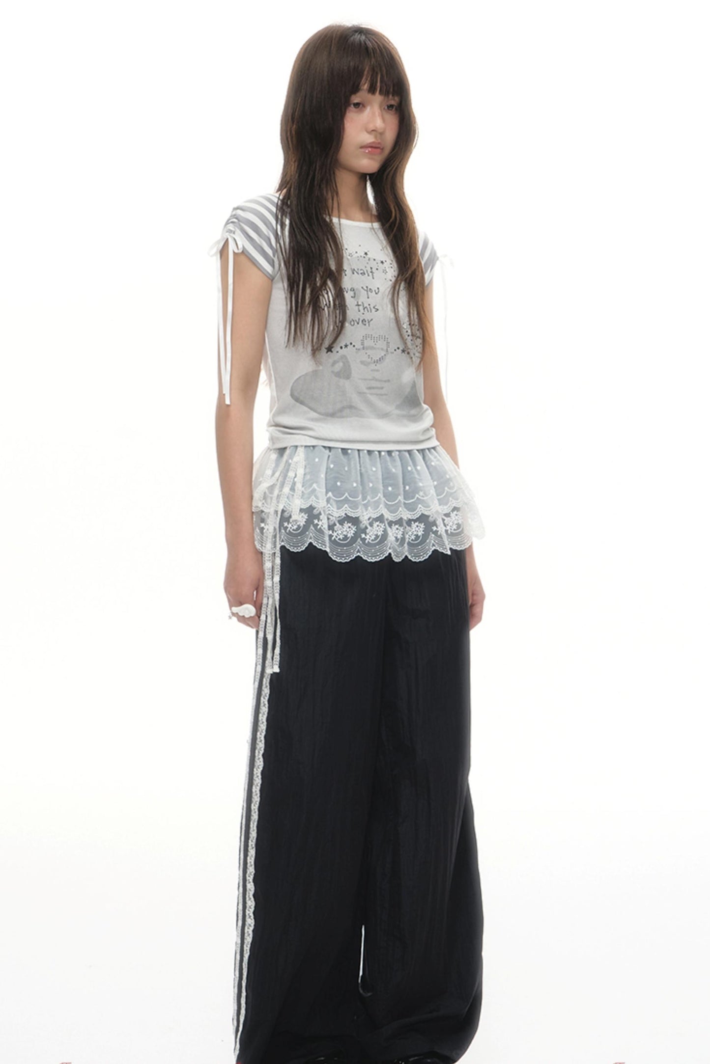 Wide-Leg Lace Summer Sweatpants