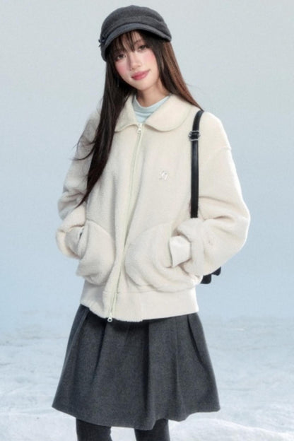 Japanese Retro Lamb Wool Jacket