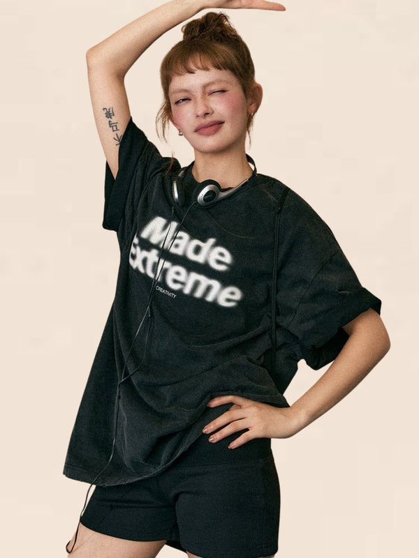 Vintage Letters Short Sleeve T-Shirt