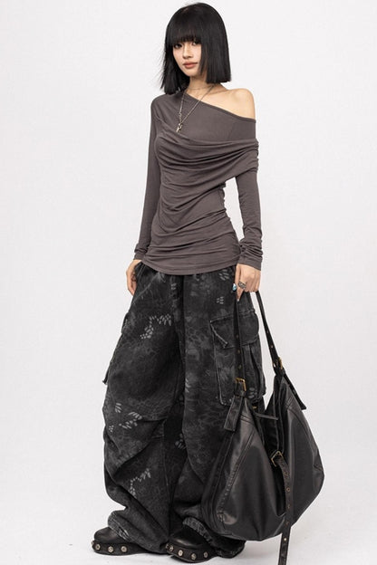 American Gray Long Sleeve Top