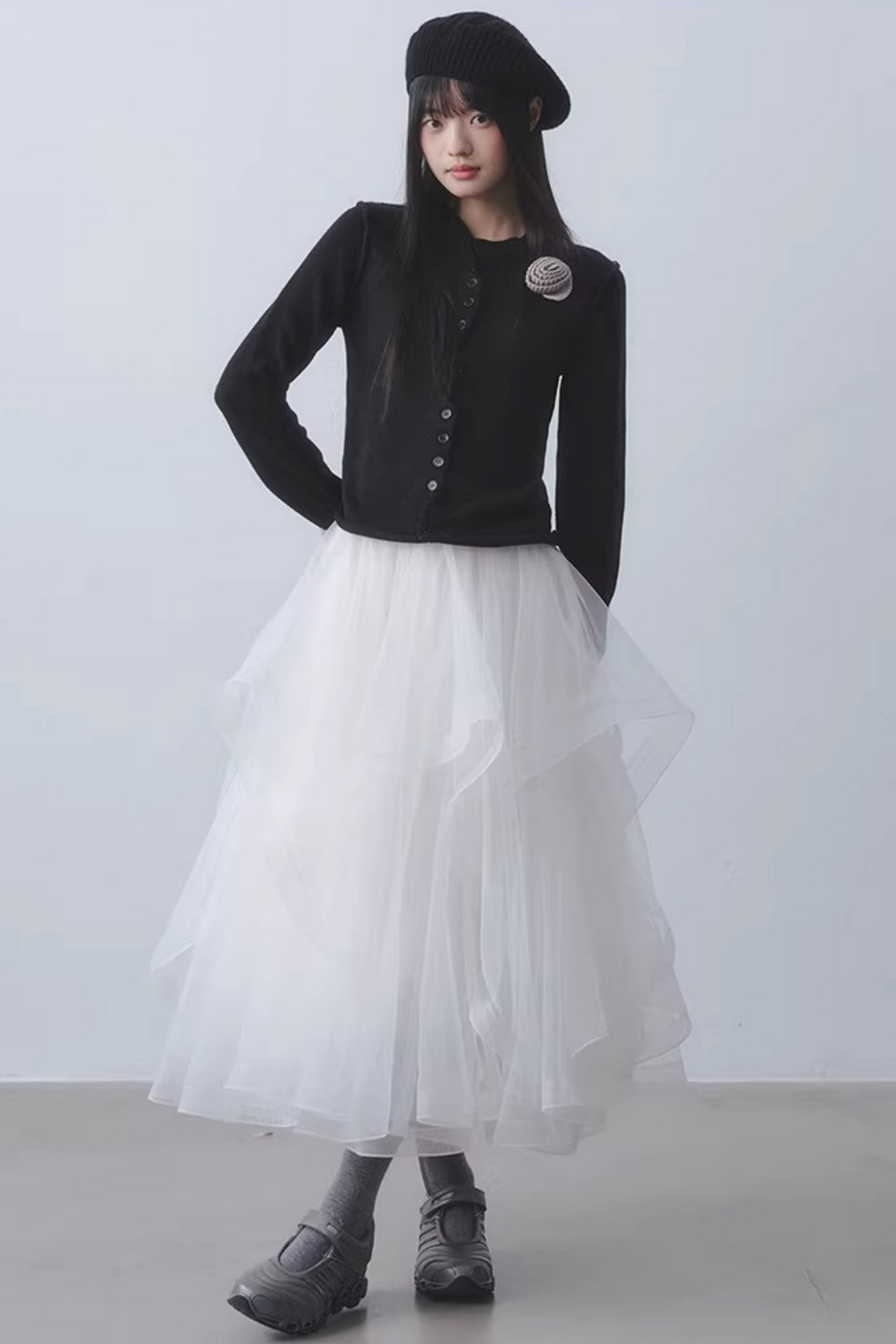 Ethereal White Mesh Skirt