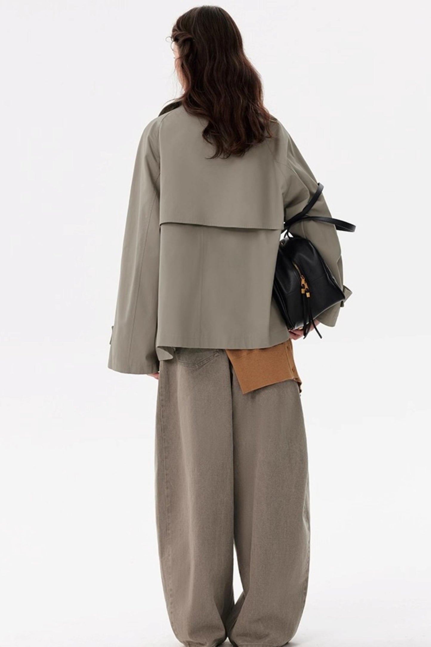 Lace-Up Short Trench Coat