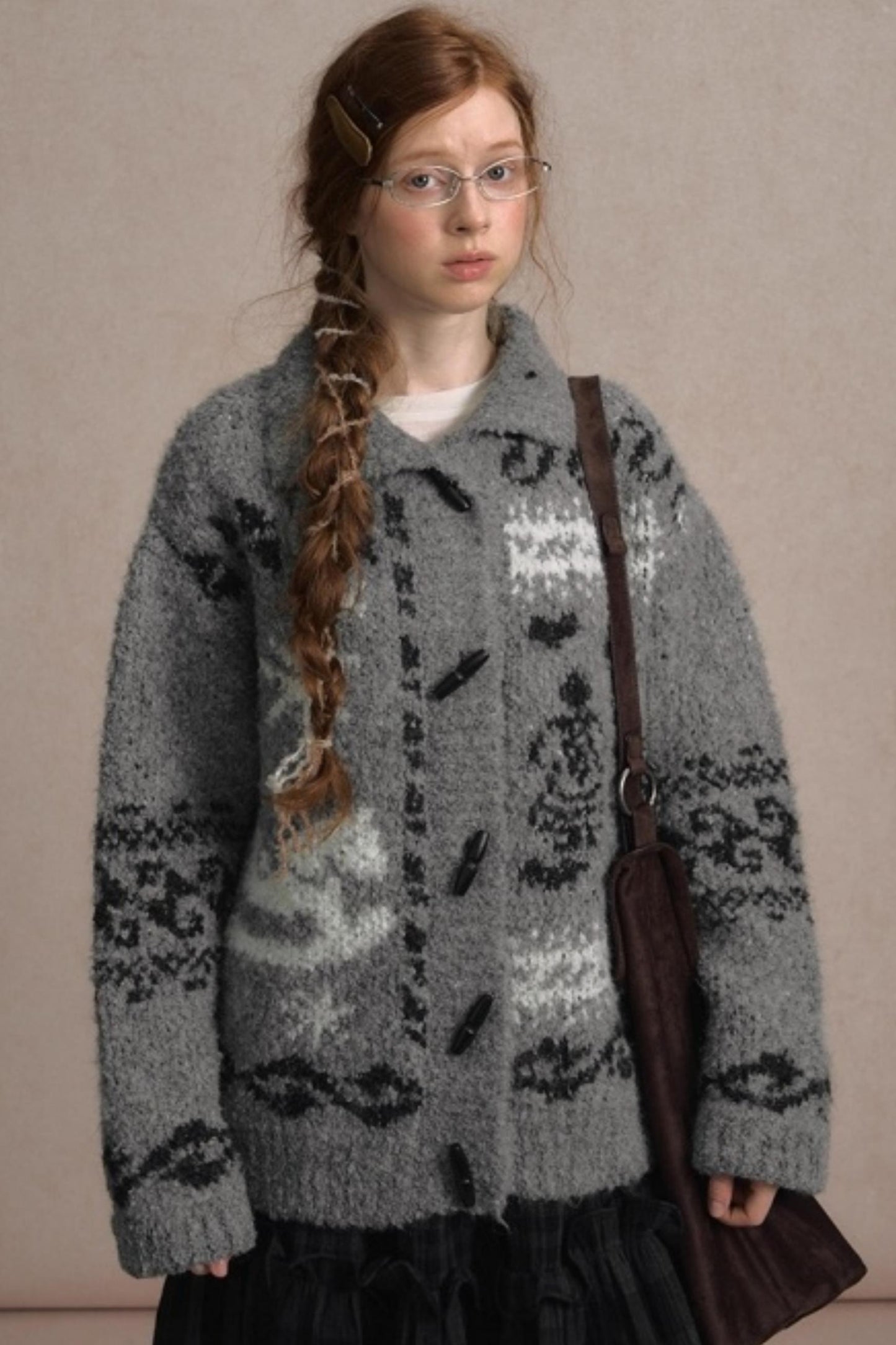 Retro Collegiate Knitted Cardigan