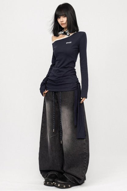 American Lace Crossbody Grey T-Shirt