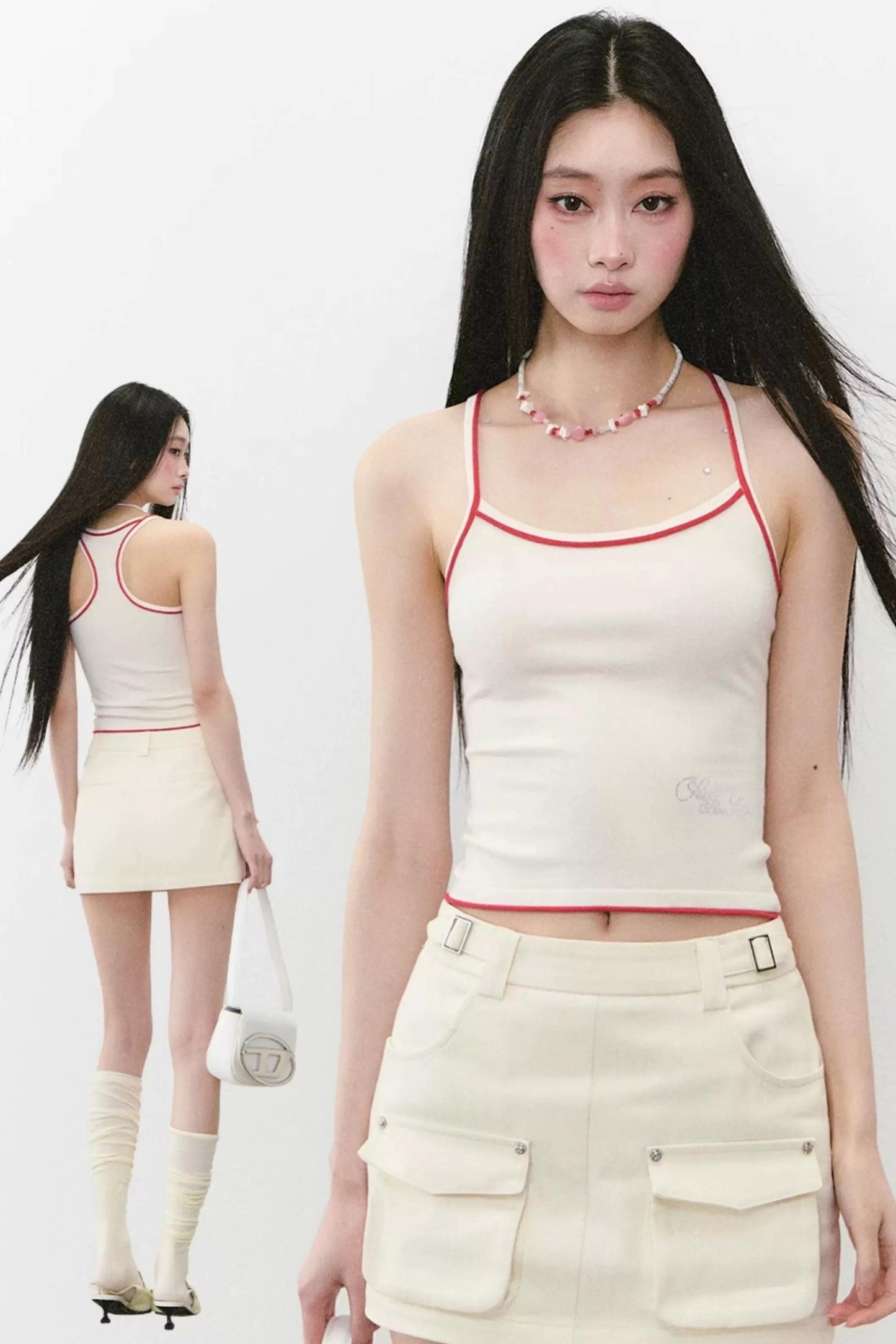 Rhinestone Knit Color-Block Camisole