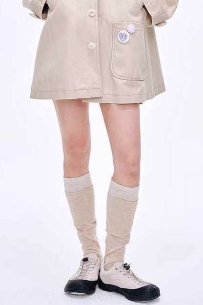 High-Gloss Two-Tone Slouch Socks