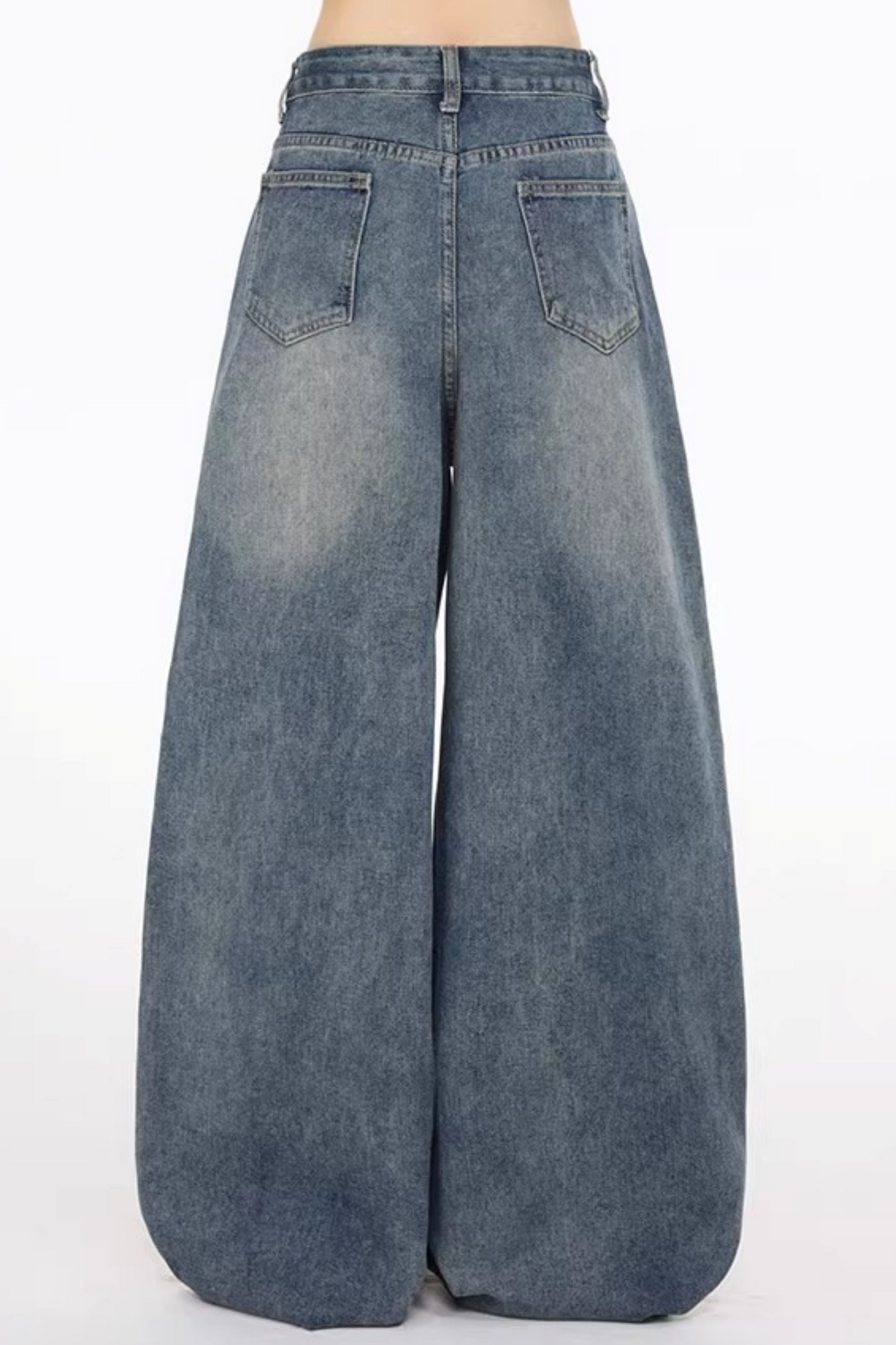 Retro Distressed Denim Pants