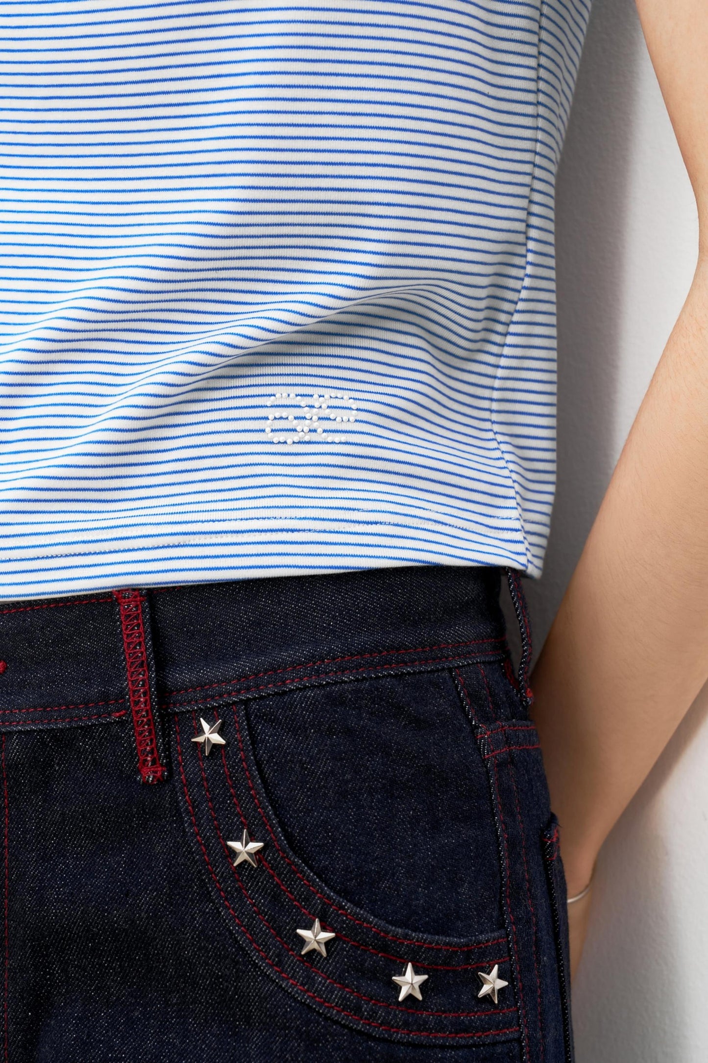 Blue Stripe Asymmetrical Tank