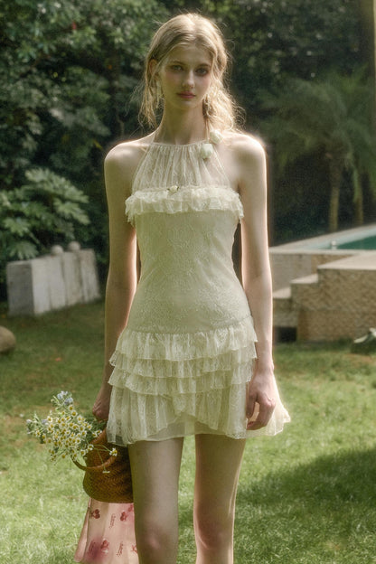 Wave Lace Mini Dress