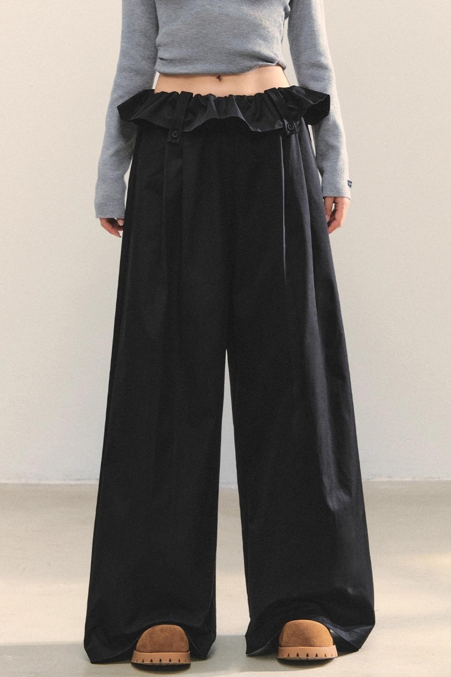 Turn-Up Waist Balloon Pants