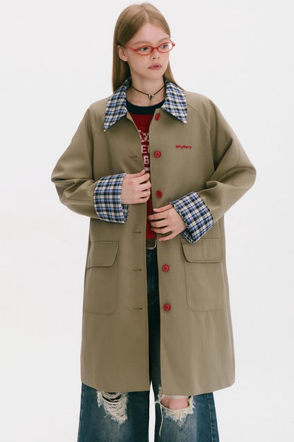 Vintage Plaid Long Coat