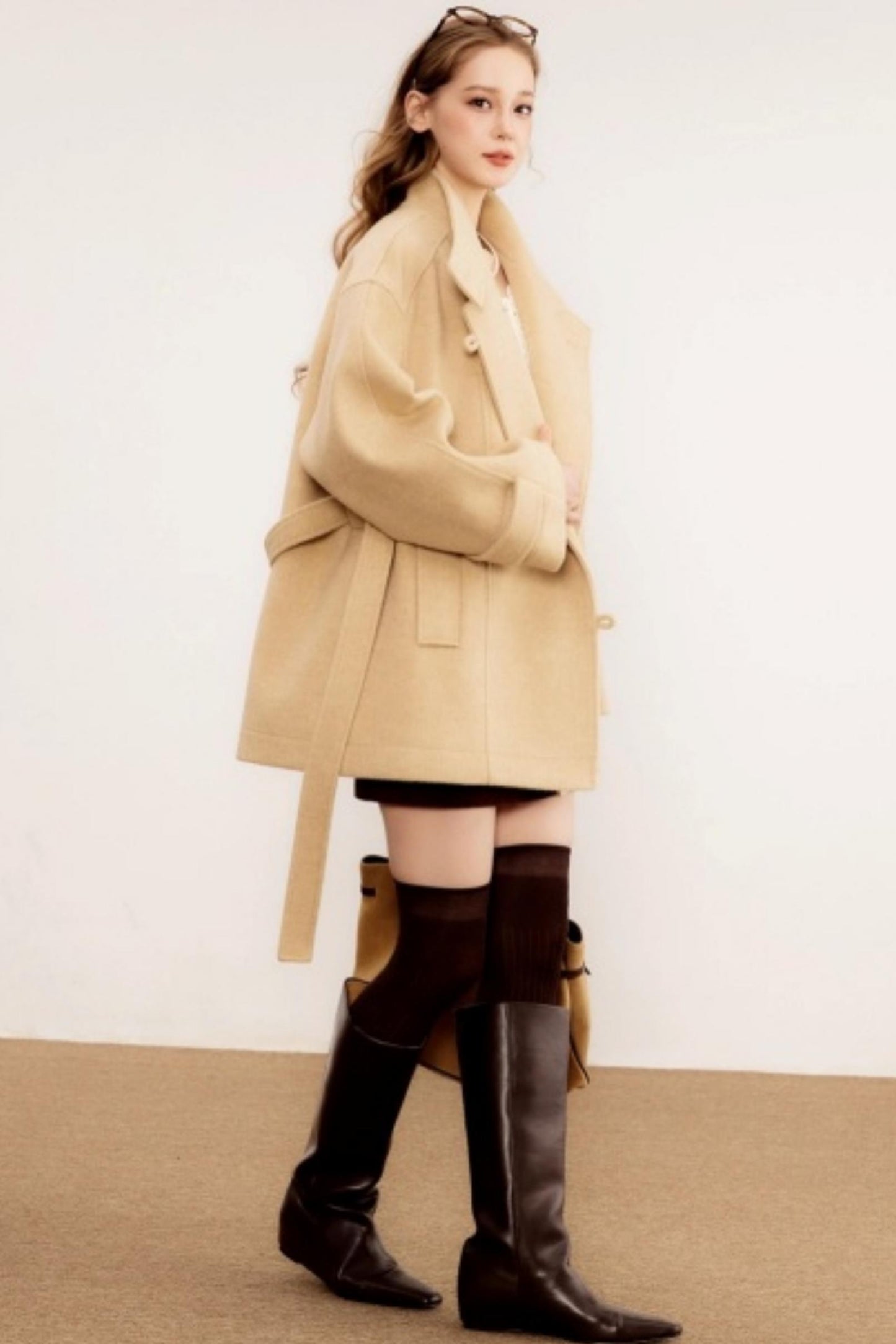 Stand-Up Collar Woolen Coat